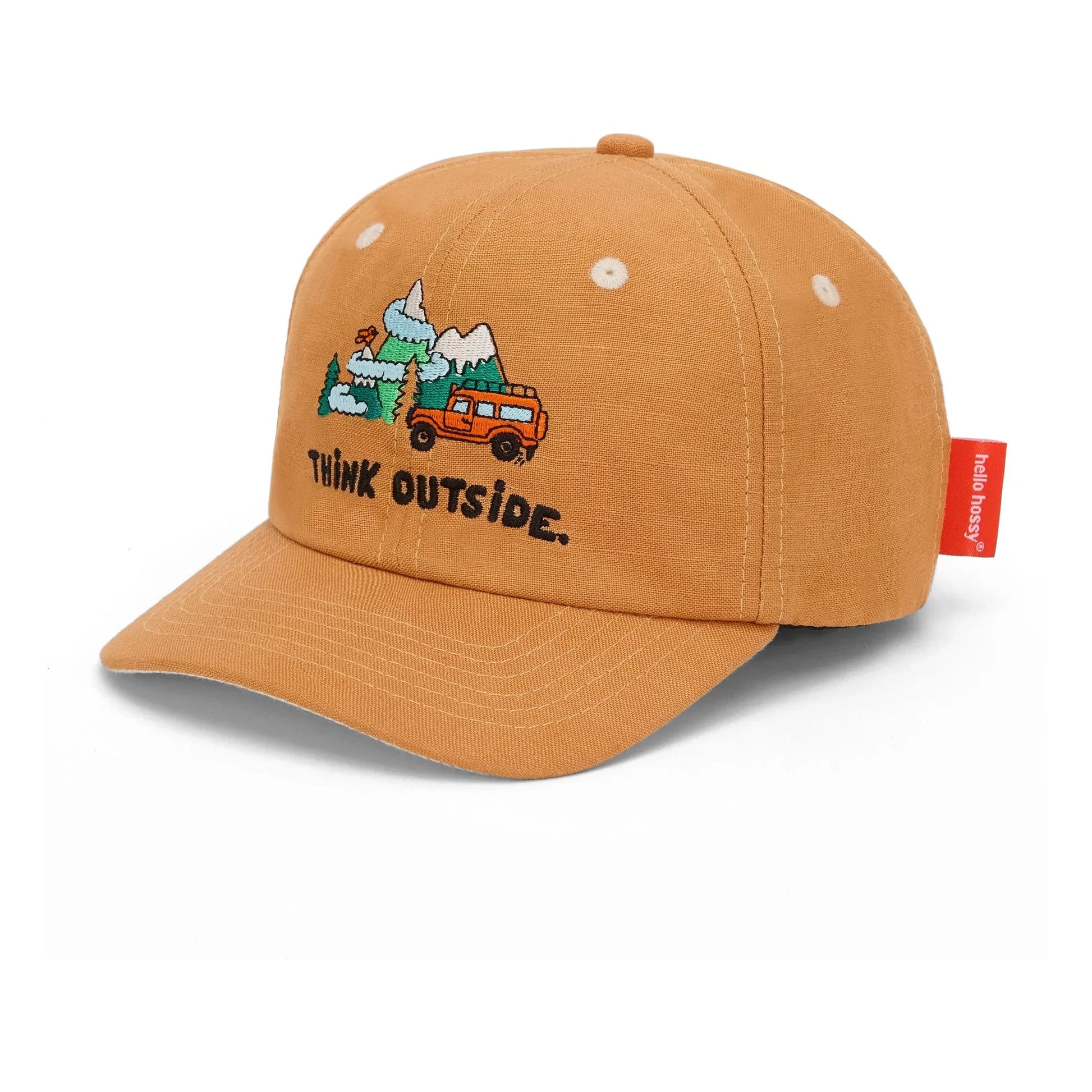 Hello Hossy - Outside Linen Curved Visor Cap | Camel