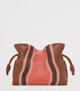 LOEWE Brown Leather Stripe Flamenco Clutch Bag