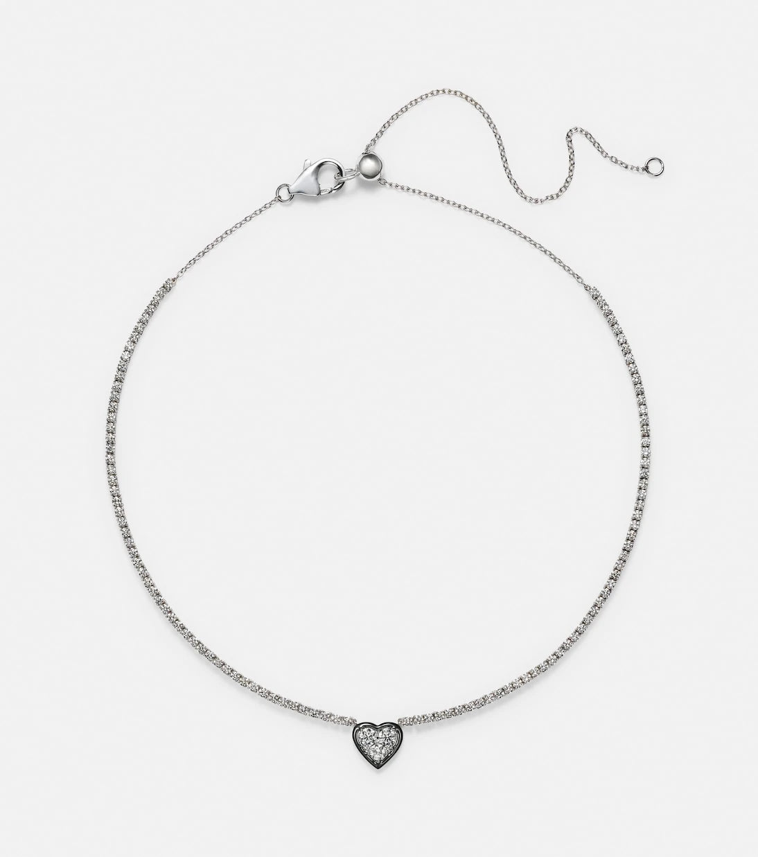 Kamyen - Heart 18kt white gold choker with diamonds