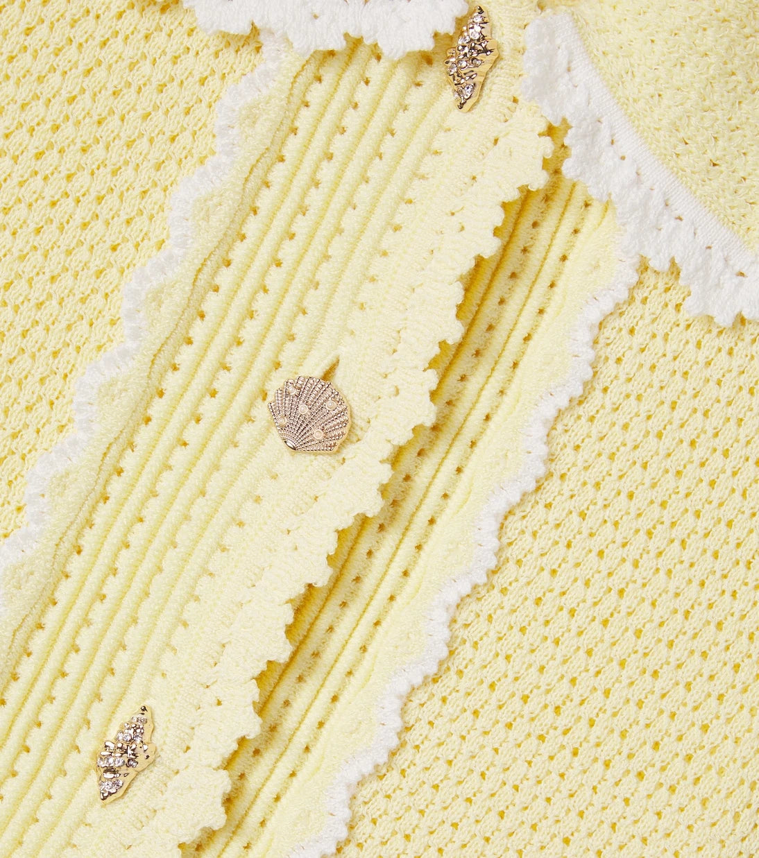 Self-Portrait Kids - Crystal-embellished pointelle cardigan
