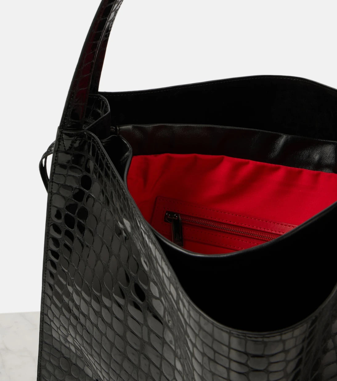 Christian Louboutin - Le 54 croc-effect leather shoulder bag