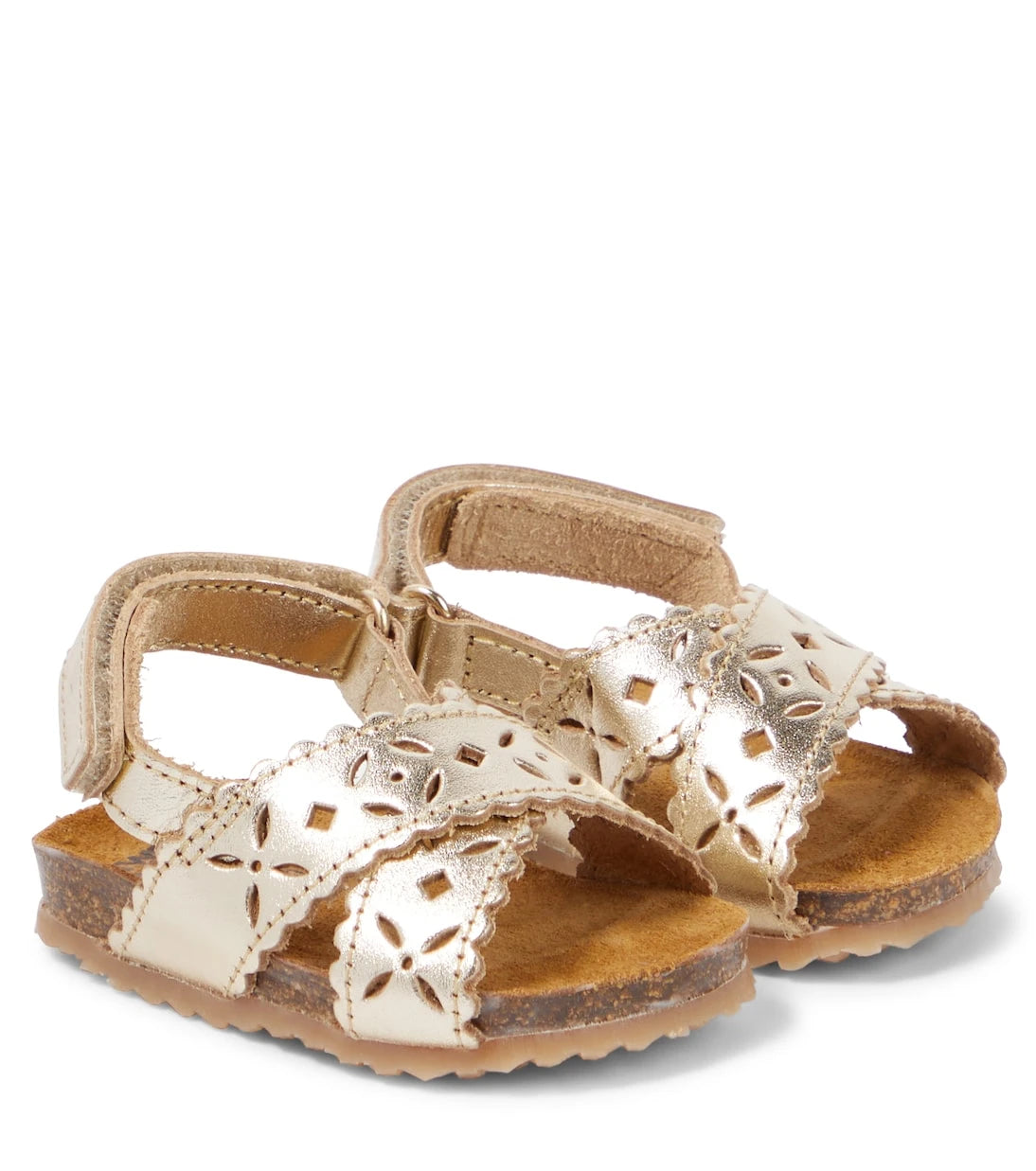 PèPè - Baby cutout metallic leather sandals