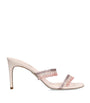René Caovilla Pink Embellished Chandelier Mules 80