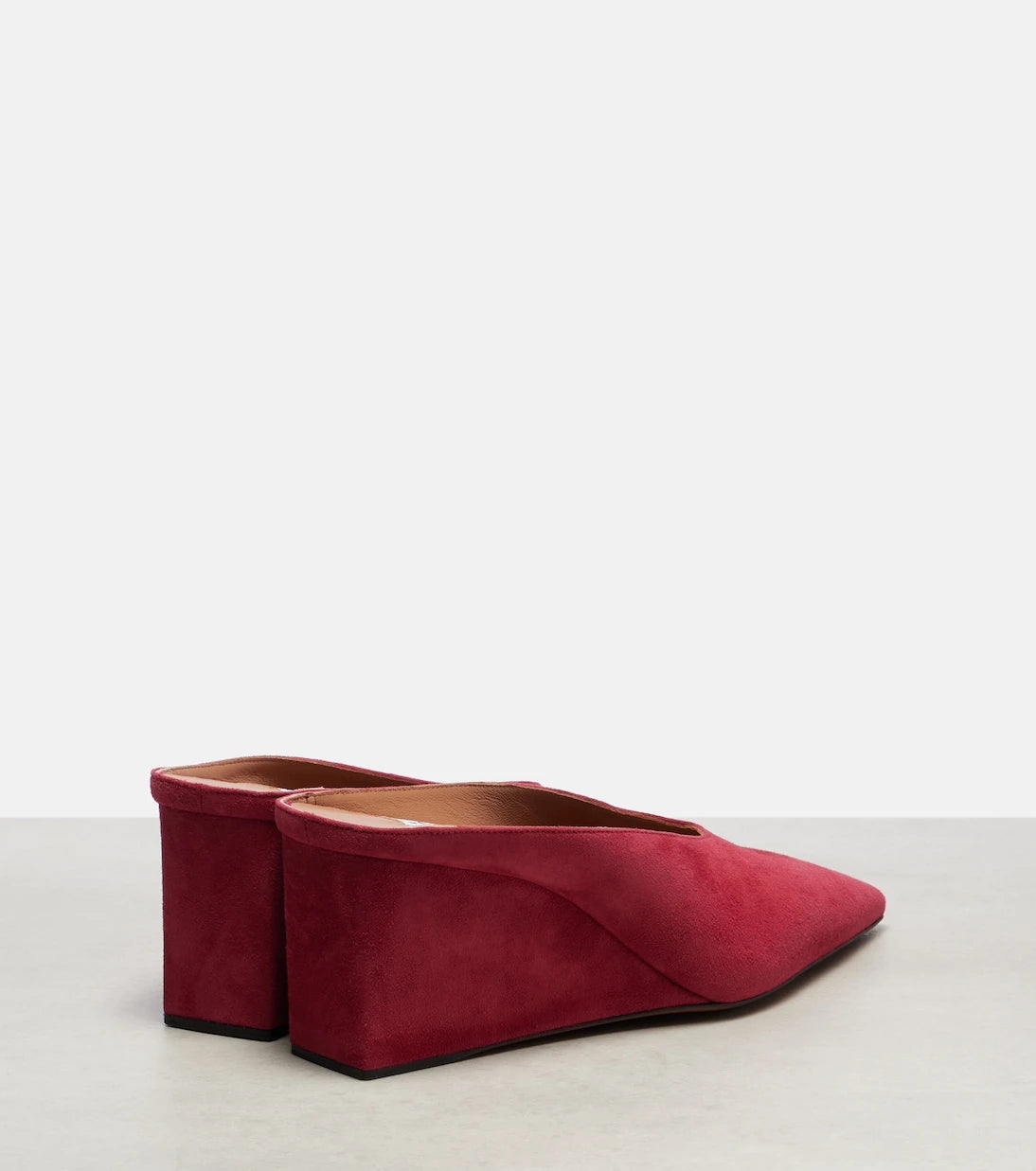 Alaïa - Cube 75 suede wedge mules