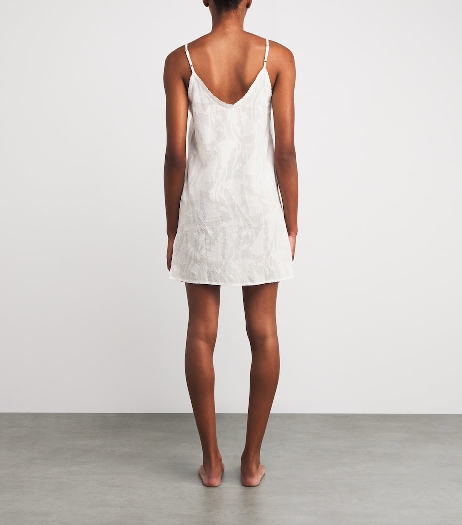 Desmond & Dempsey Ivory Floral Jacquard Nightdress