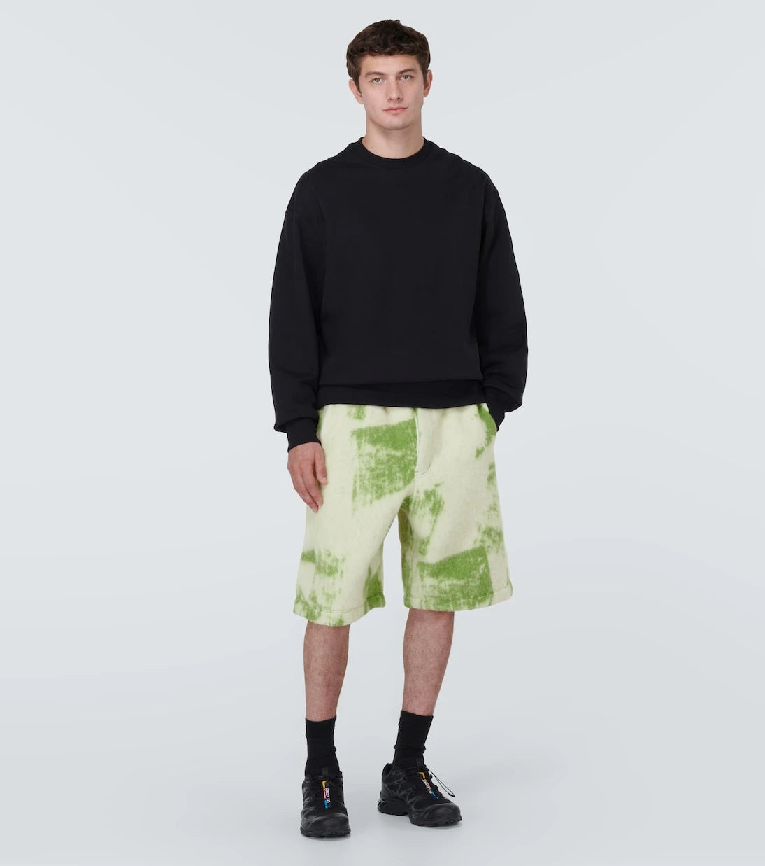 Y-3 - Printed wool-blend shorts