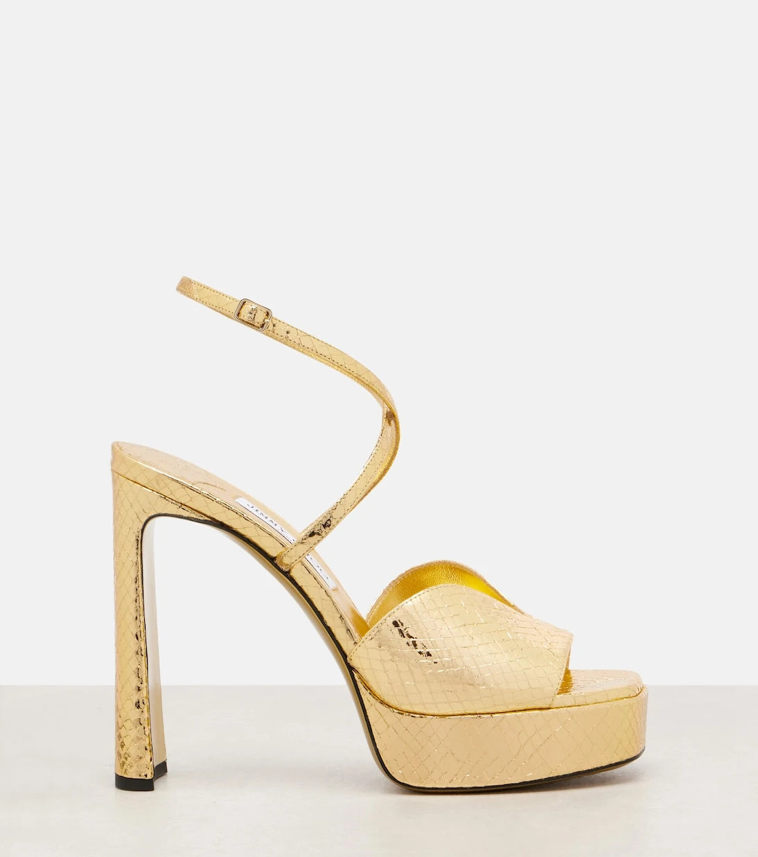 Jimmy Choo - Karli 125 metalik deri platform sandalet