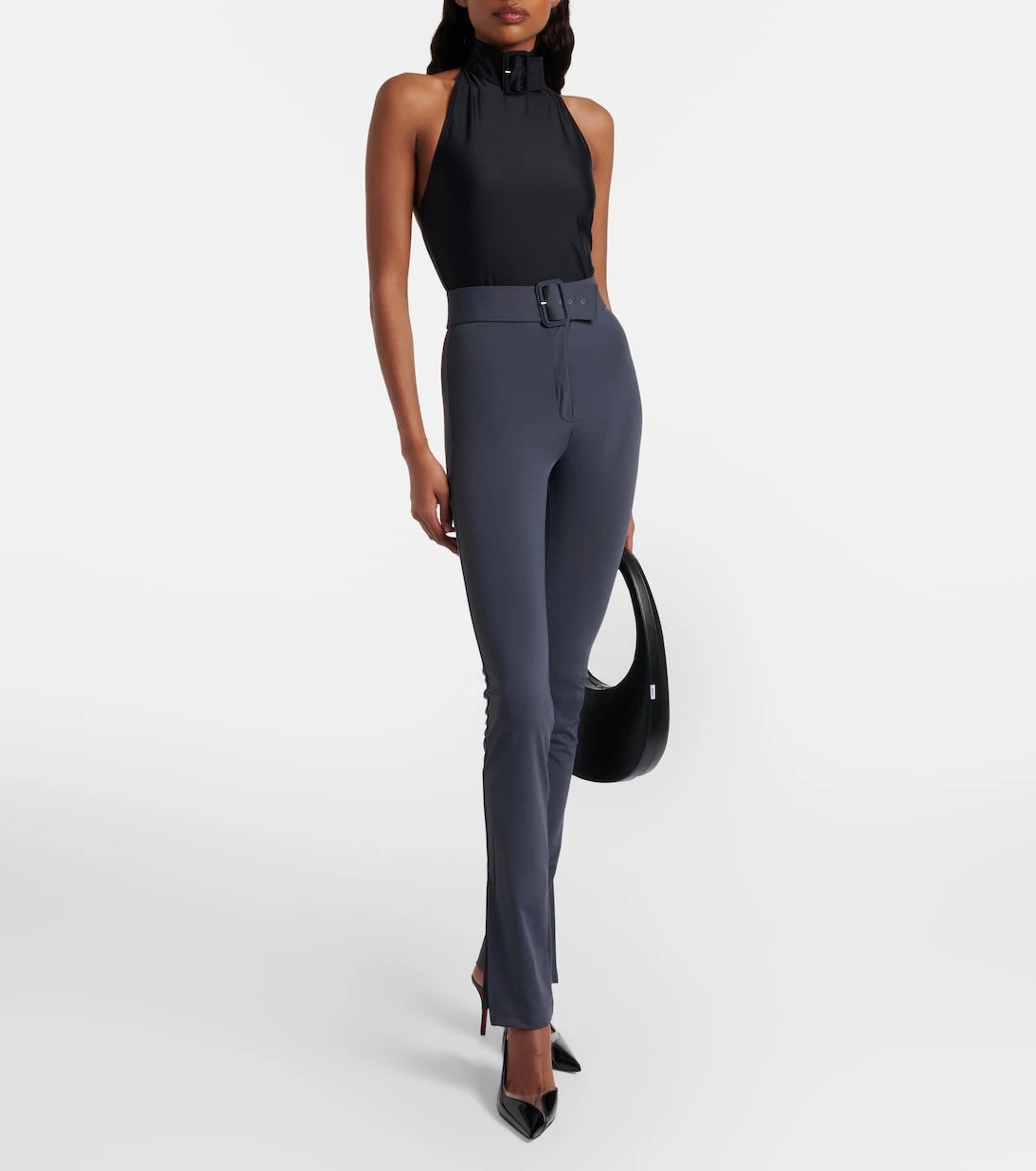 Courrèges - Buckle-detail crepé bodysuit