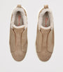 Brown Suede Victory Slip-On Sneakers