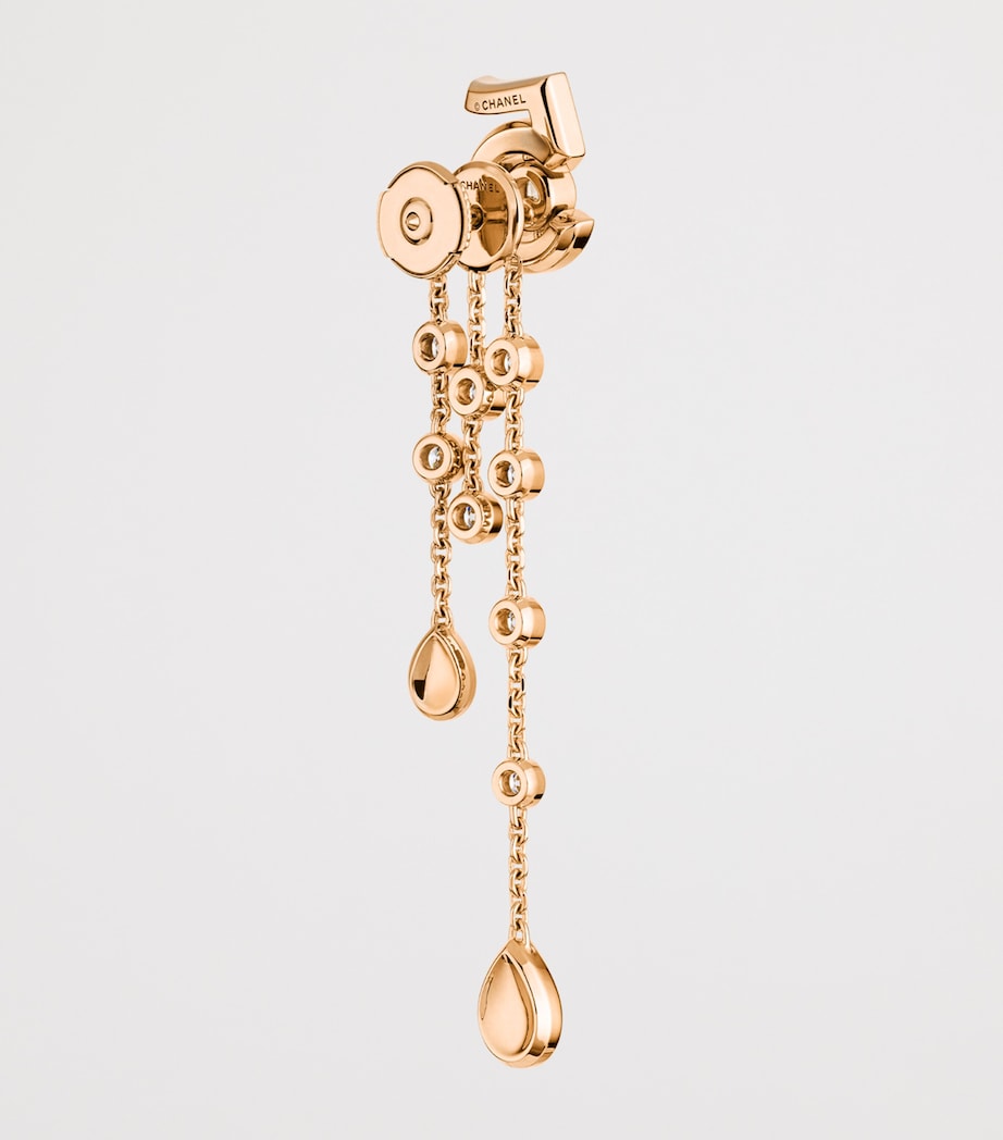 CHANEL Beige Gold and Diamond Eternal N°5 Transformable Earrings