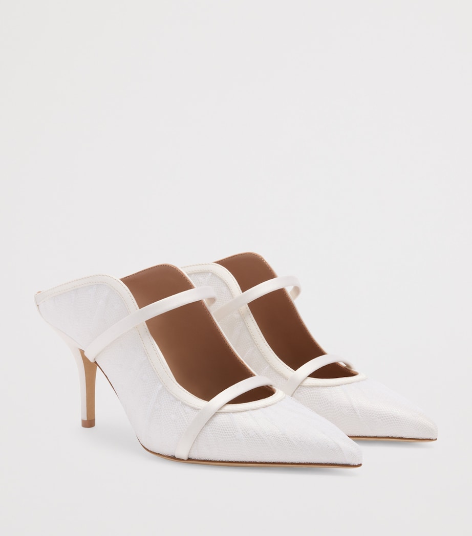 Malone Souliers White Tulle Maureen Heeled Mules 70