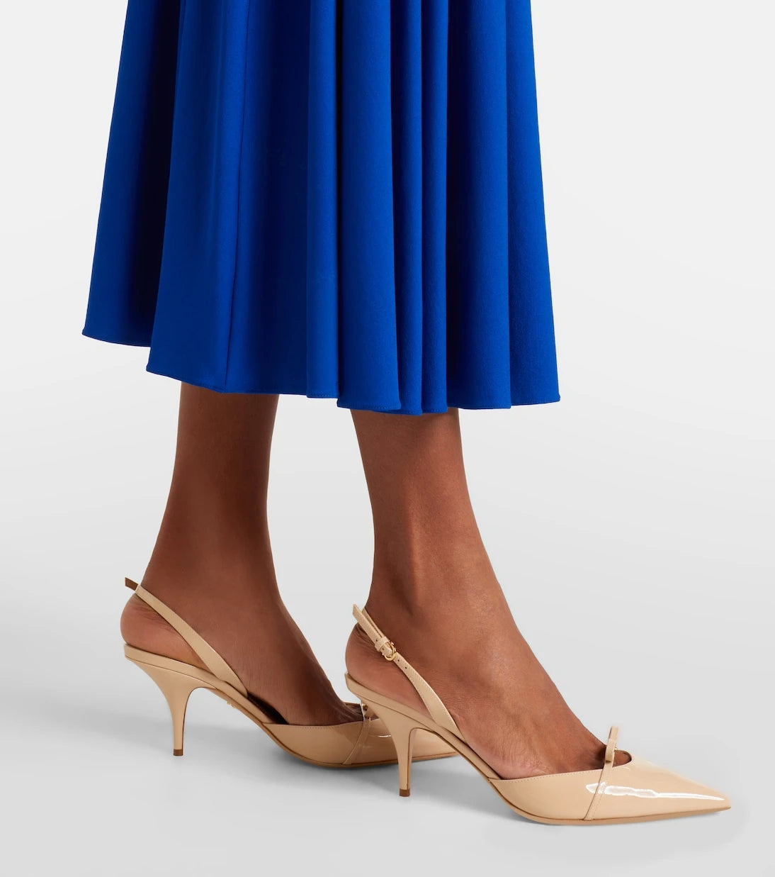 Ferragamo - Bow-detail patent leather slingback pumps
