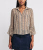 PAIGE Brown Silk Jasmeet Blouse