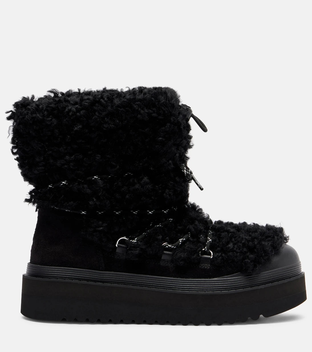 Tory Burch - Mellow shearling and suede lace-up boots