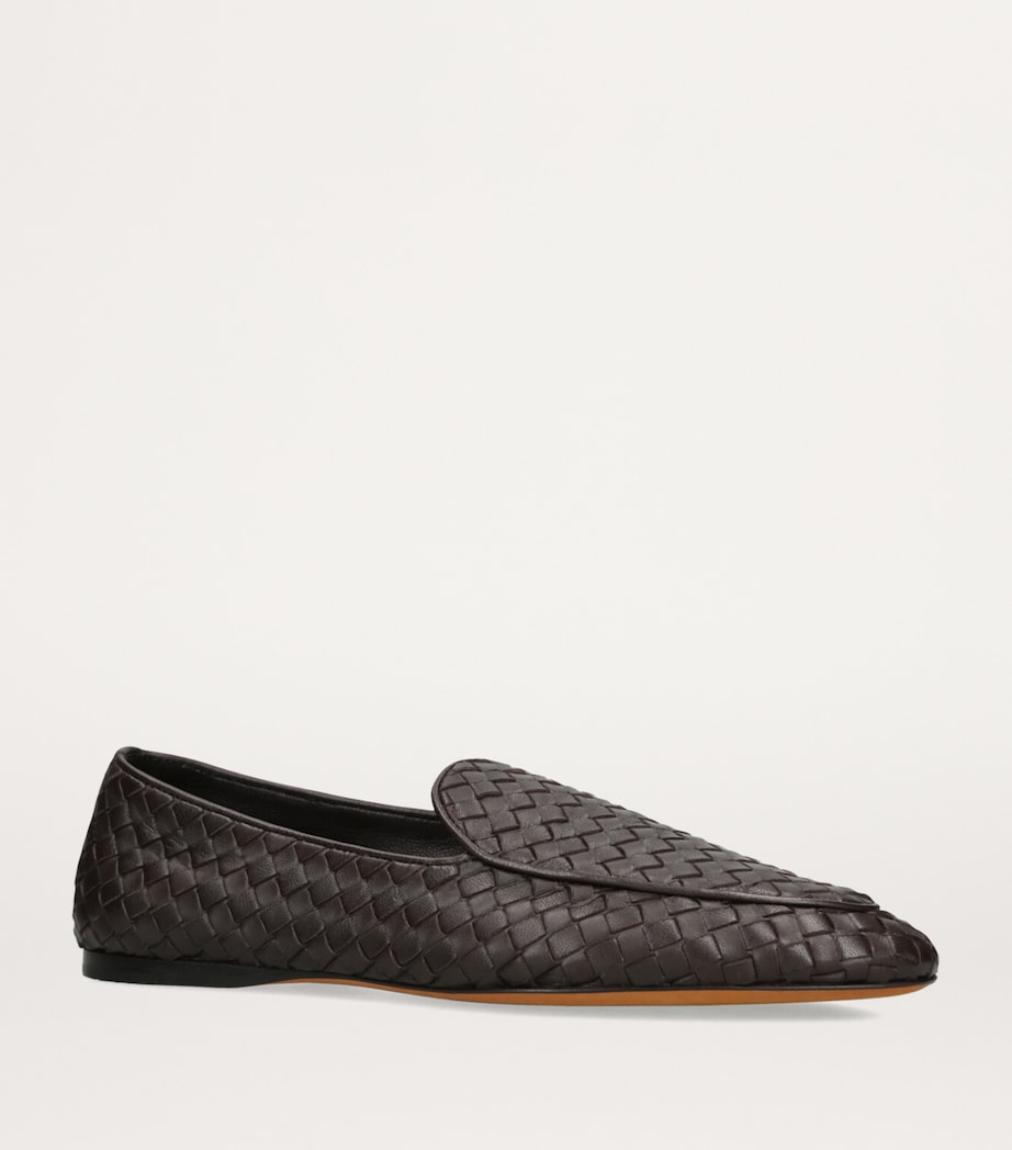 Brown Hereditas Woven Flat Loafers