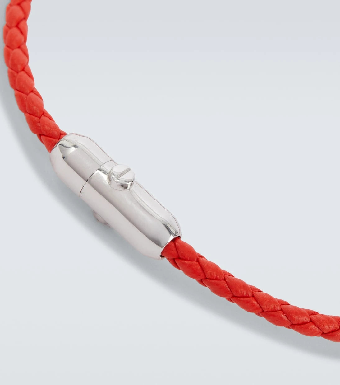 Bottega Veneta - Braided leather and sterling silver bracelet
