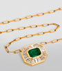 SHAY Yellow Gold, Diamond and Emerald Deco Necklace