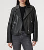 AllSaints Black Leather Dalby Biker Jacket