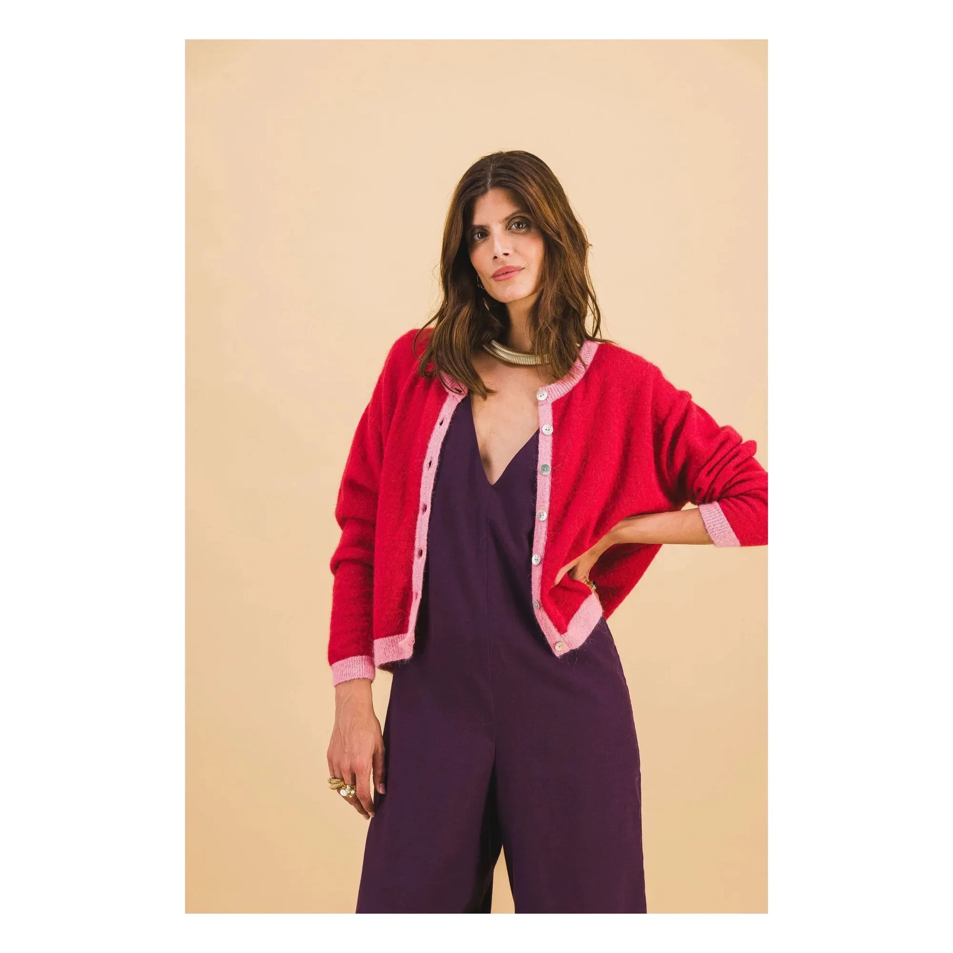 Elise Chalmin - Julia Cardigan | Pink/Red