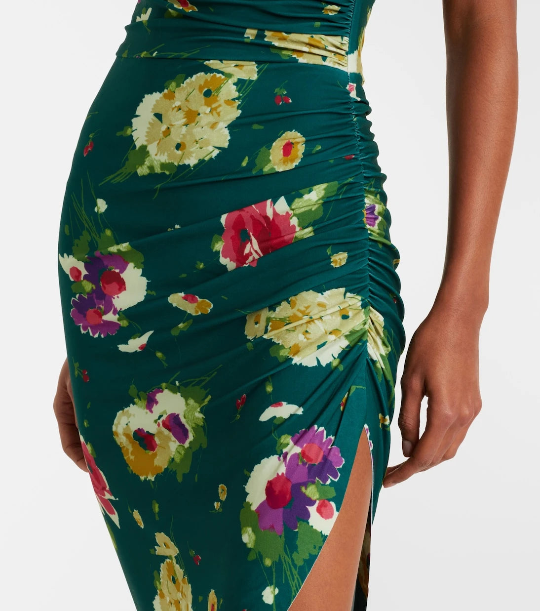 Norma Kamali - Cayla asymmetric ruched midi dress