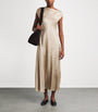 Nude Satin Luster Maxi Dress