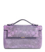 Analeena Purple Lizard Skin Top-Handle Bag
