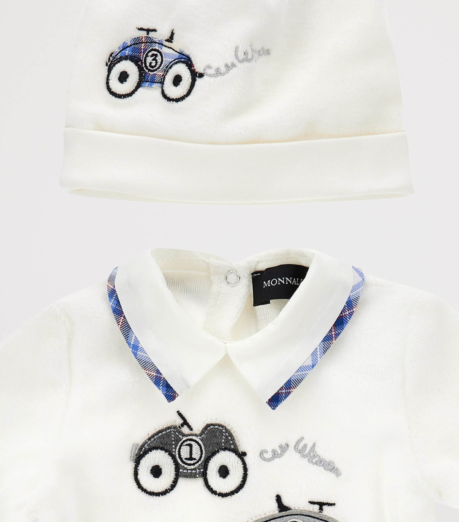 Embroidered Car All-In-One and Hat Set (1-9 Months)