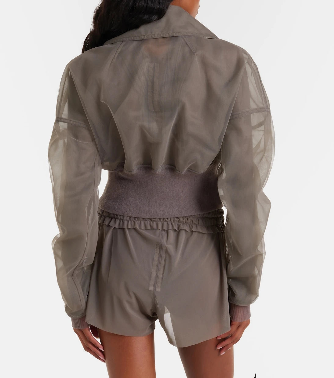 Rick Owens - Dracucollar tulle and organza bomber jacket