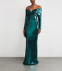 Zuhair Murad Blue Sequinned Off-The-Shoulder Gown