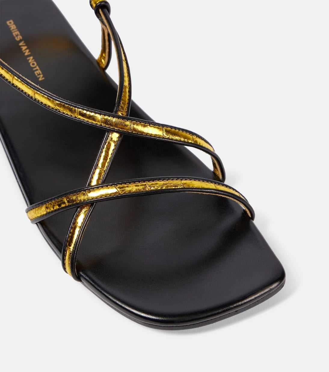 Dries Van Noten - Metallic leather sandals