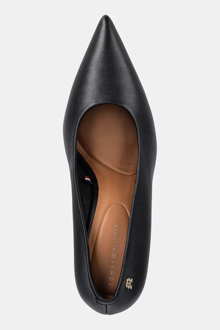 Кожени обувки с тънък ток Tommy Hilfiger TH SMOOTH LEATHER PUMP