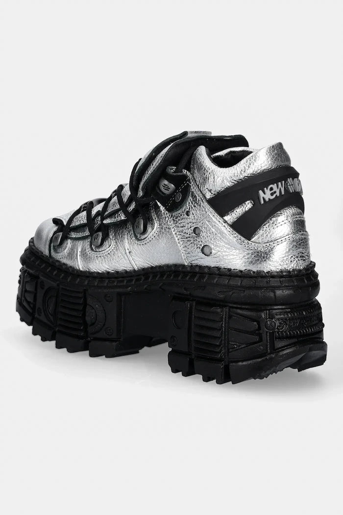 Кожени обувки New Rock Floater Plata, Tank Casco Negro Sin