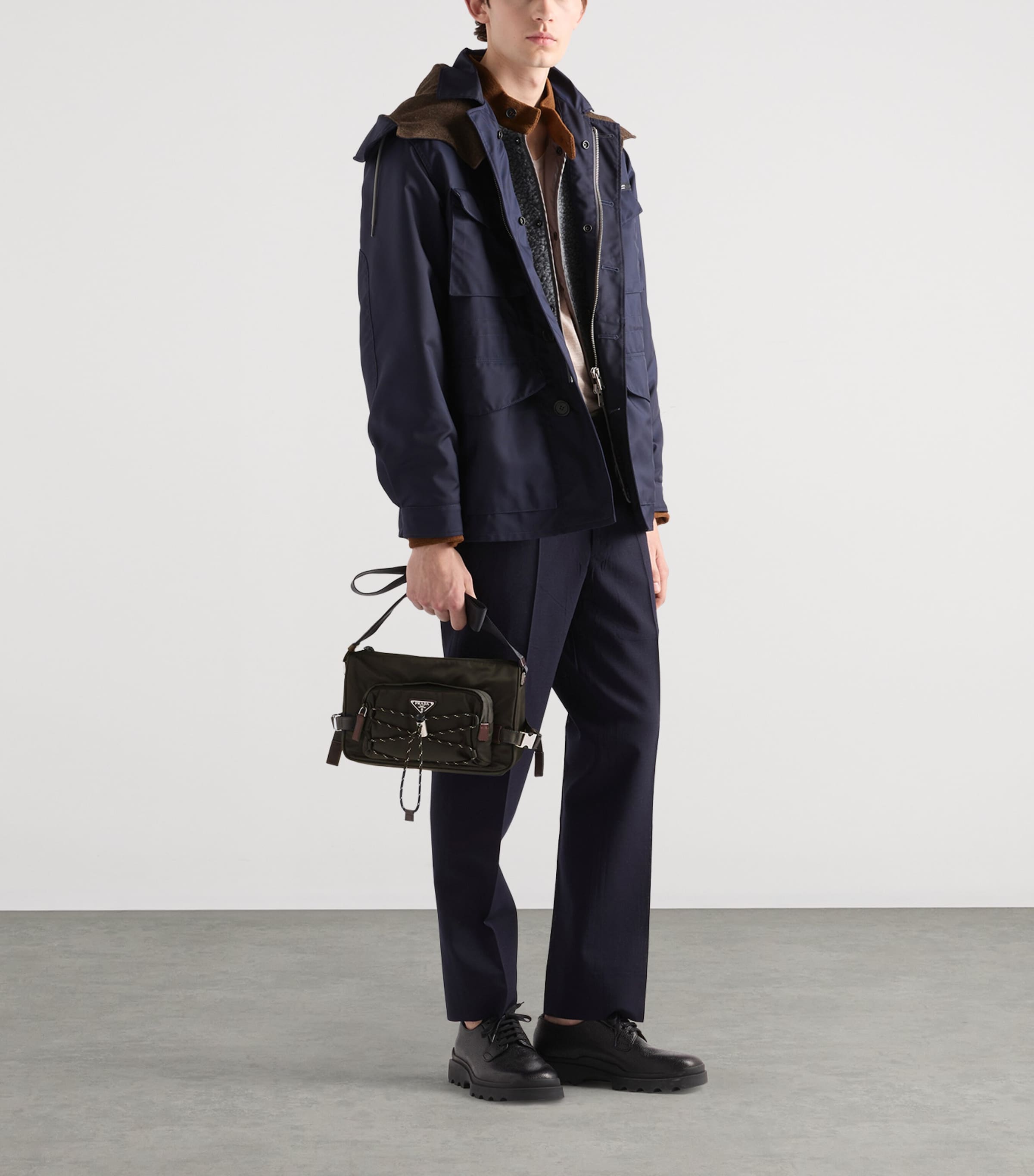 Prada Re-Nylon and Leather Shoulder Bag