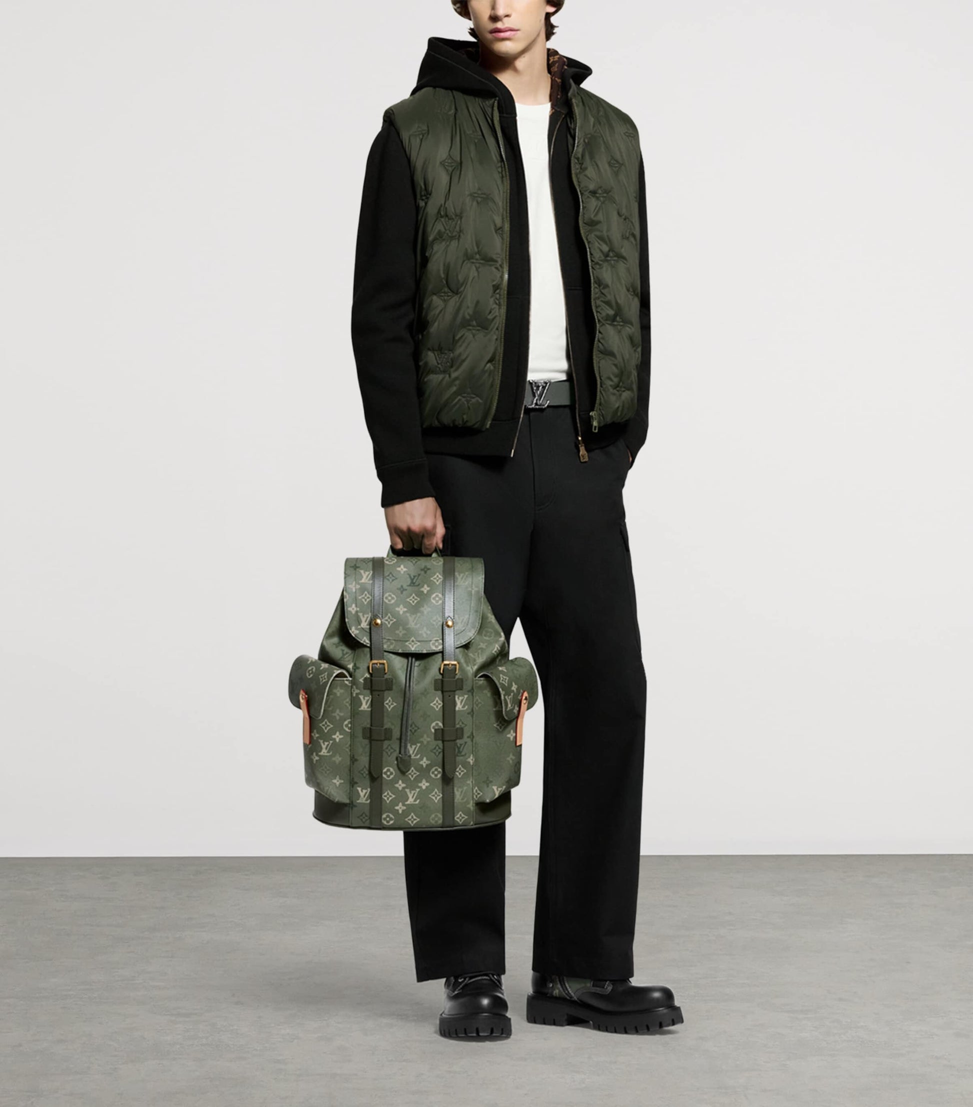 LOUIS VUITTON Leather Dimension Drift Belt