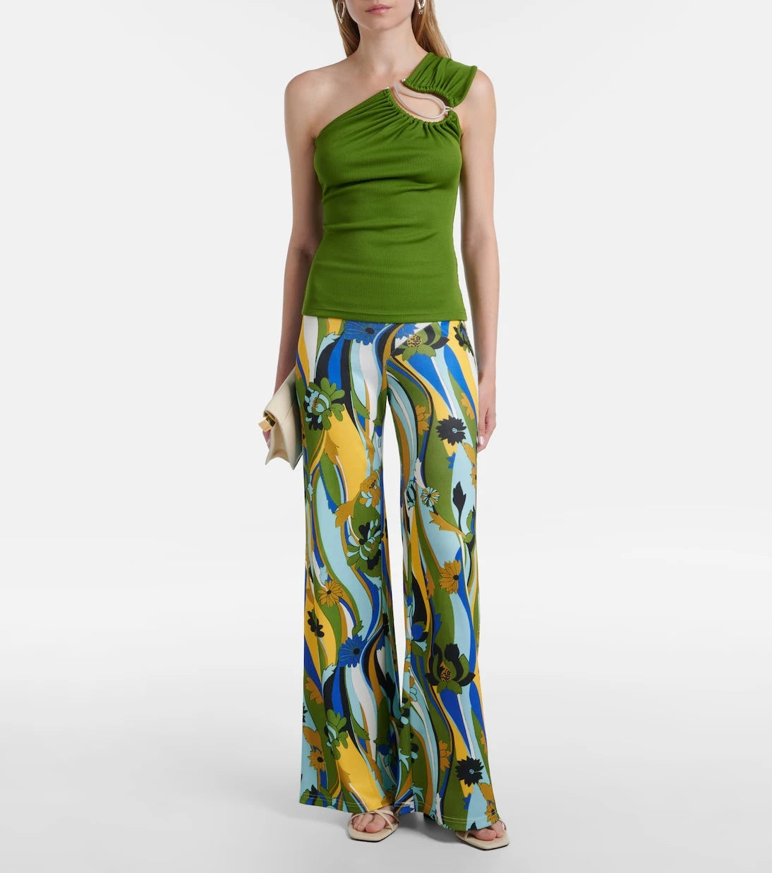 Christopher Esber - Paisley asymmetric gathered top