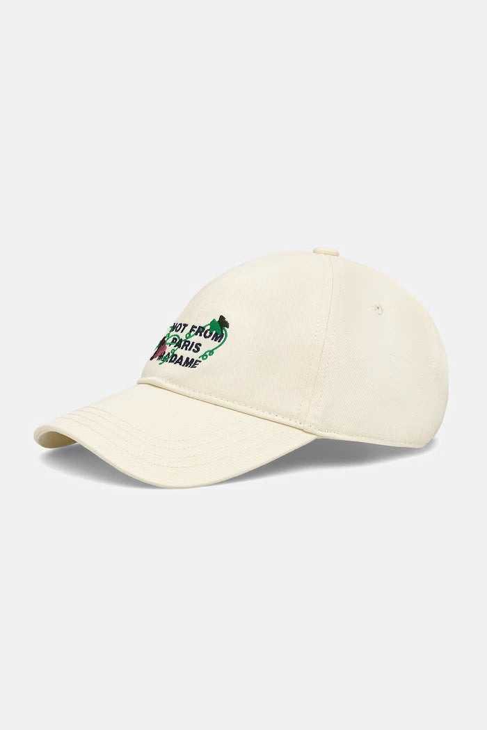 Drôle de Monsieur Pamuk Erkek Siperlikli Şapka Vine Embroidered Slogan