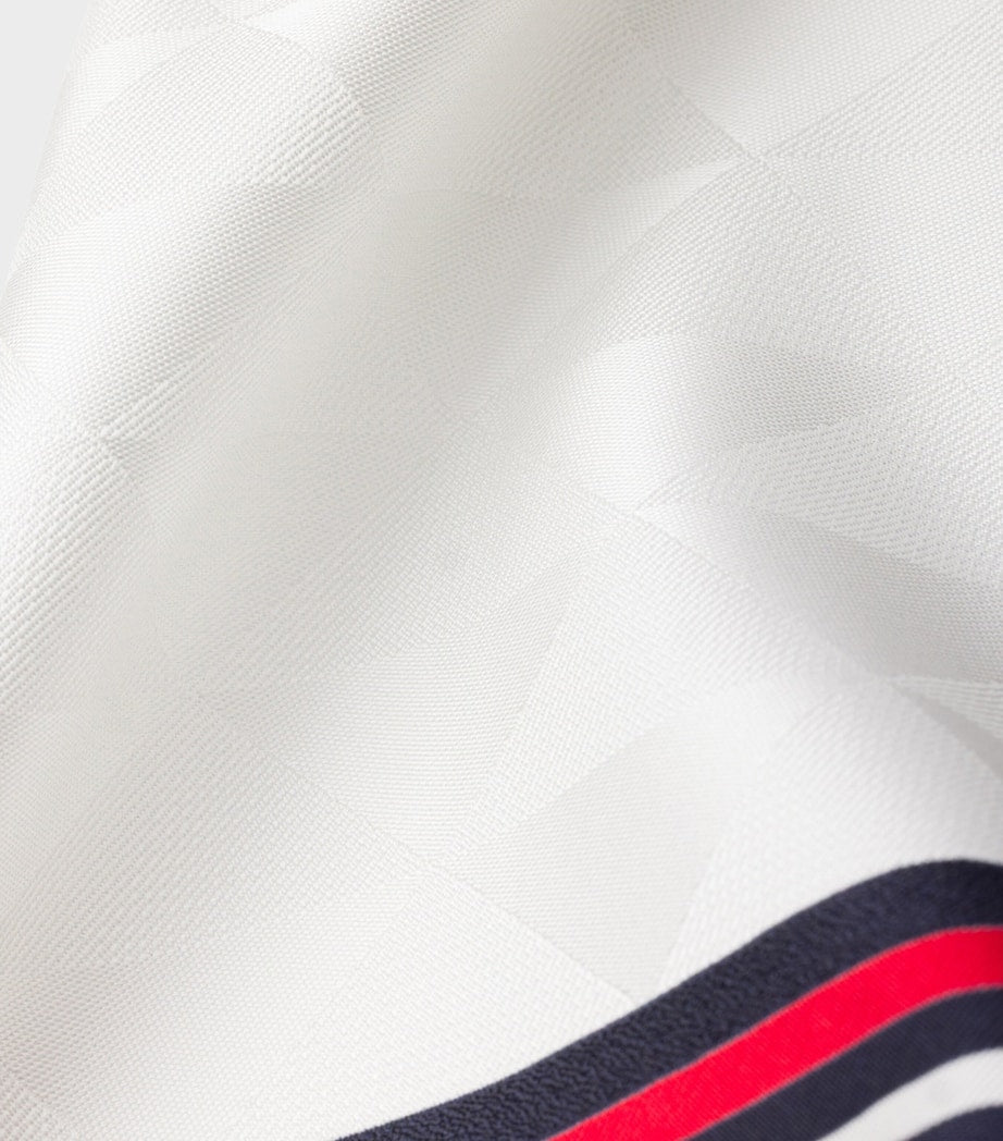 Neutral Silk Twill Jacquard Scarf