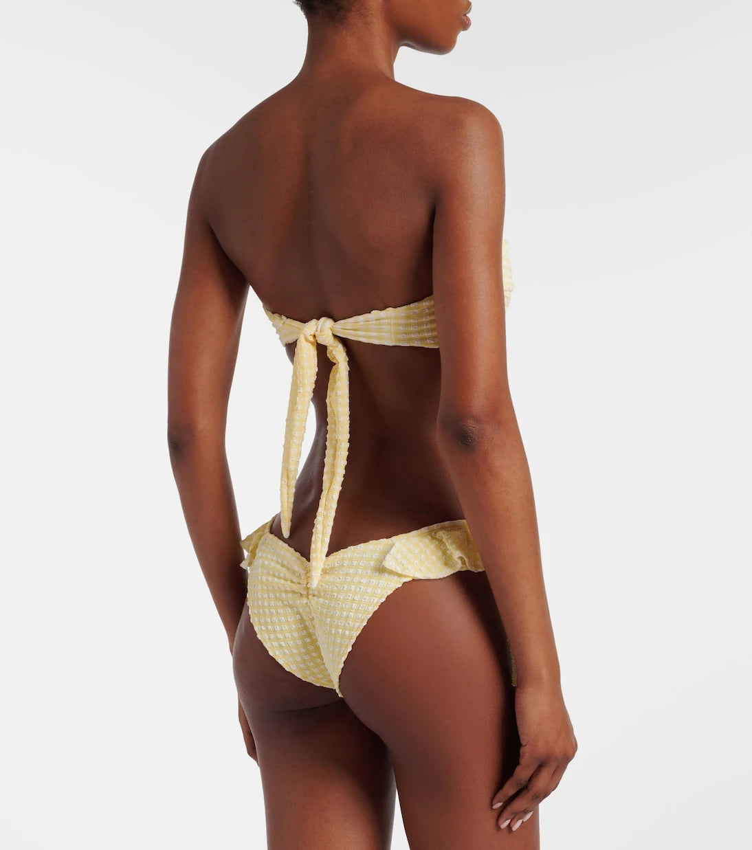 Montce - Uno gingham ruffled bikini bottoms