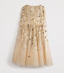Jenny Packham Kids Gold Tulle Embellished Goldy Cape Dress (6-12 Years)