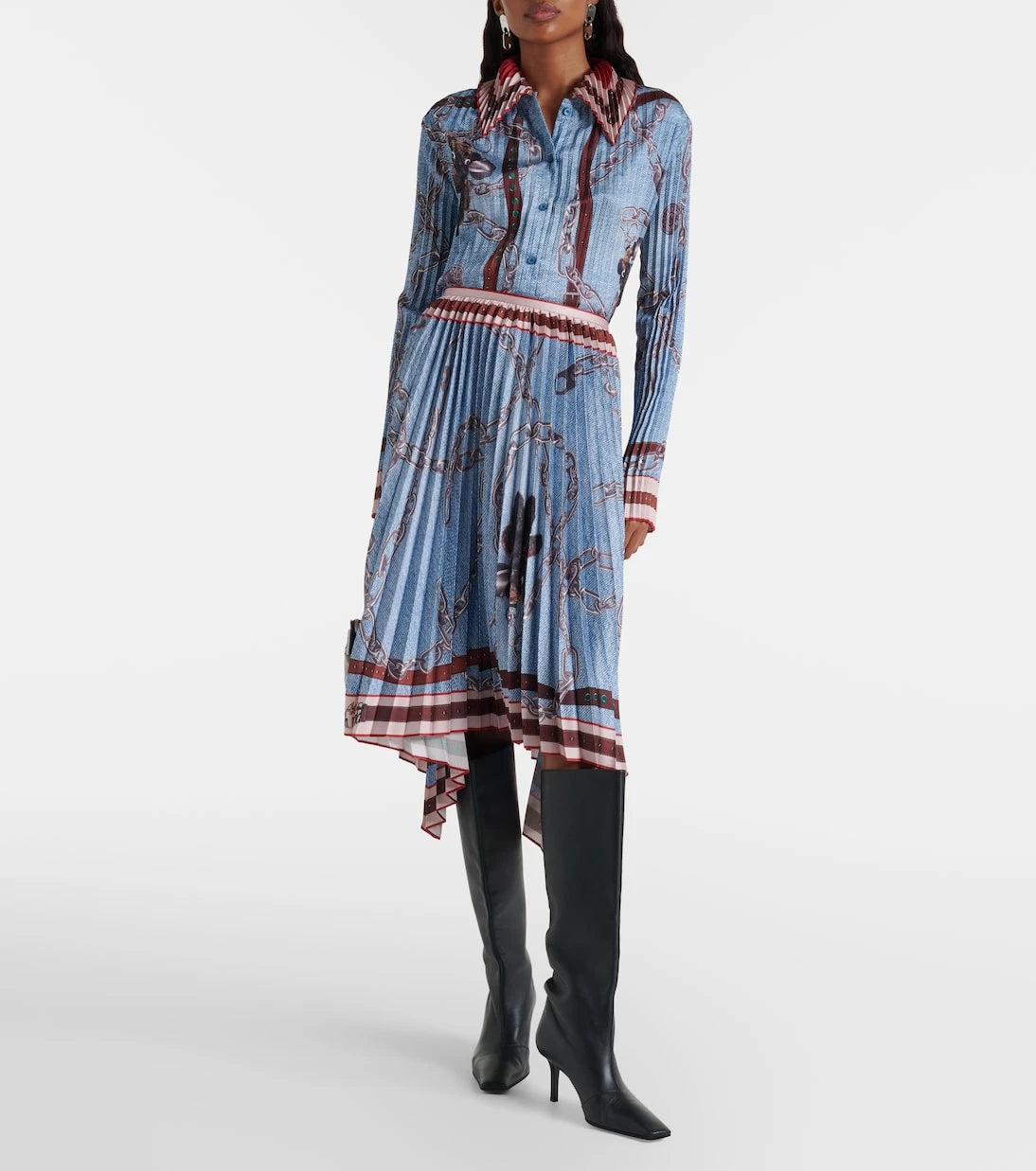 Acne Studios - Pleated printed midi skirt