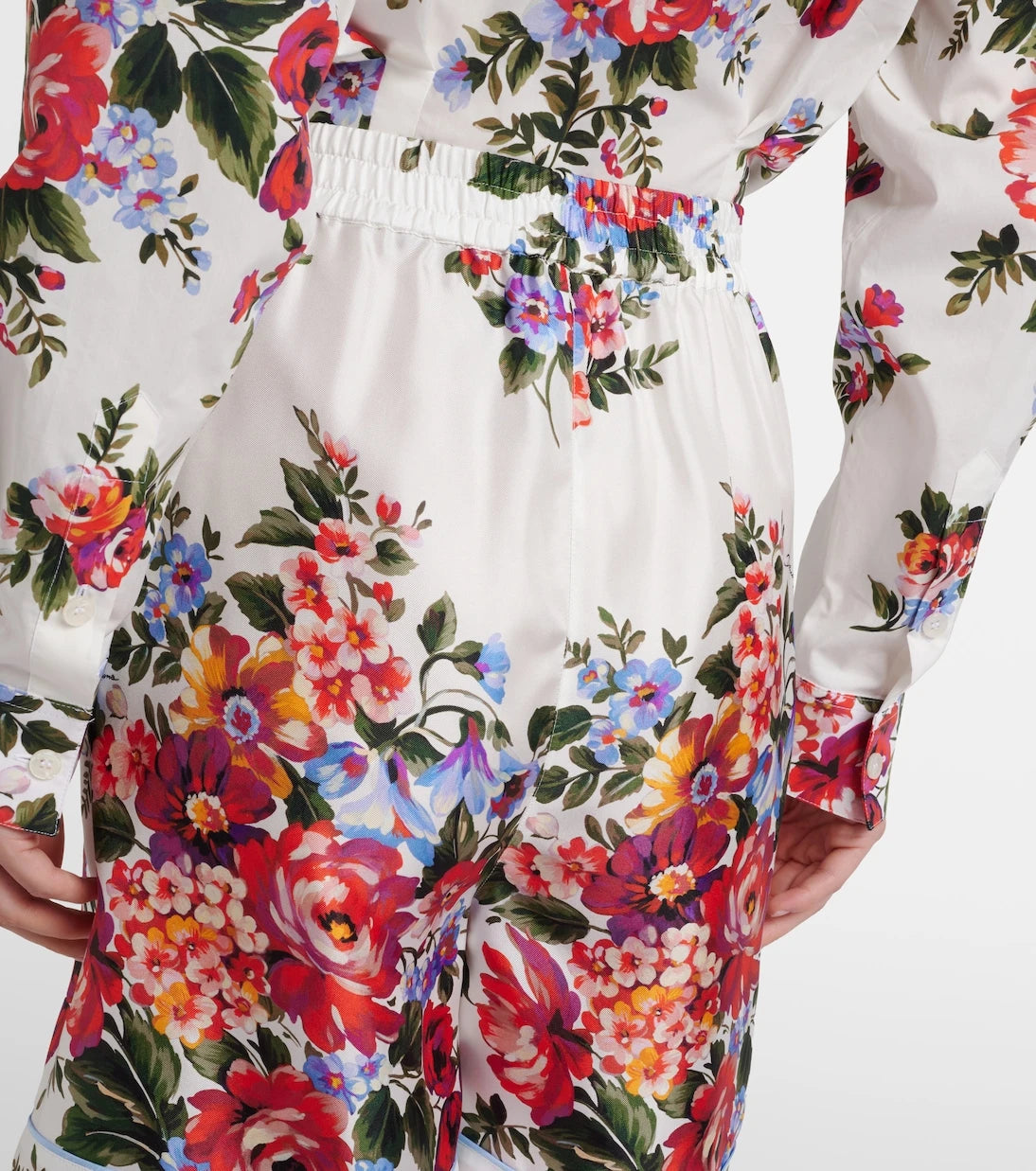 Dolce&Gabbana - Floral silk twill Bermuda shorts