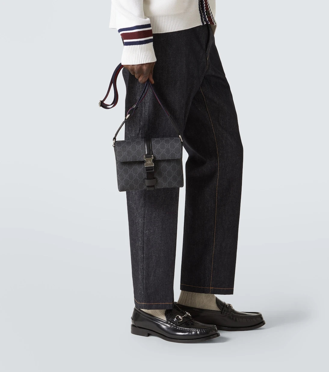 Gucci - GG Mini leather-trimmed crossbody bag