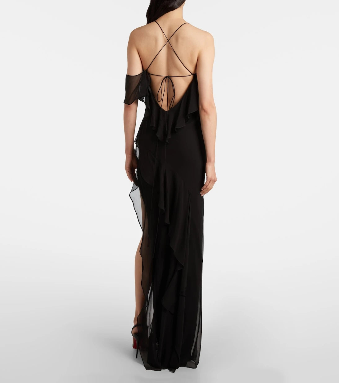 The Sei - Ruffled silk chiffon maxi dress