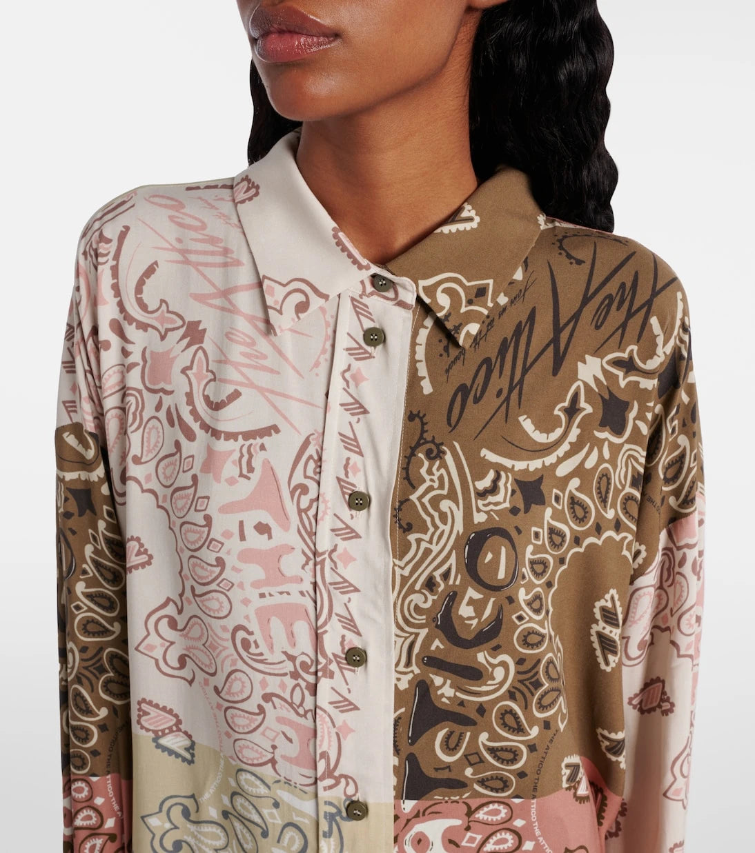 The Attico - Bandana oversized muslin shirt