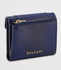 Bvlgari Blue Karung Leather Serpenti Forever Compact Wallet