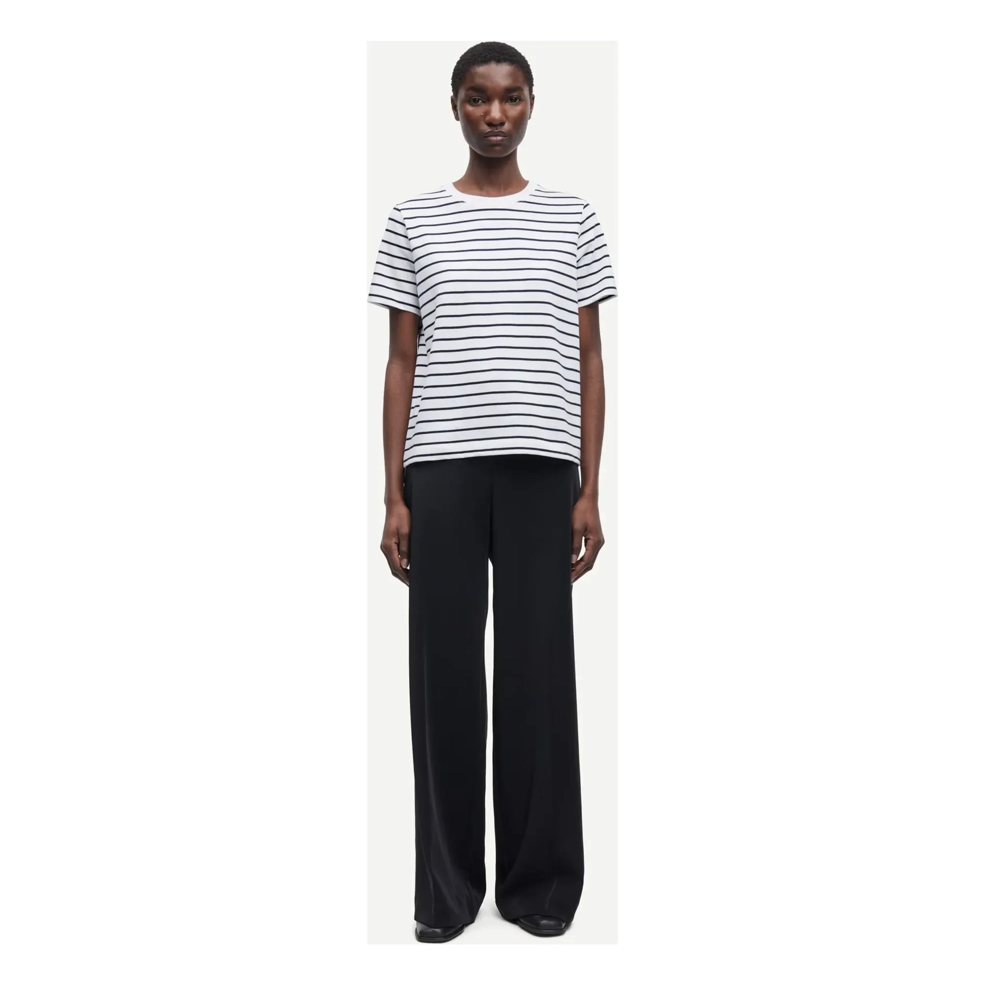 Samsoe Samsoe - Camino Stripes Organic Cotton T-shirt | White