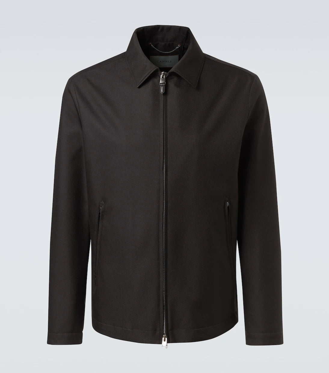 Canali - Leather-trimmed jacket