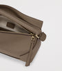 Brown Medium Leather Puzzle Edge Top-Handle Bag