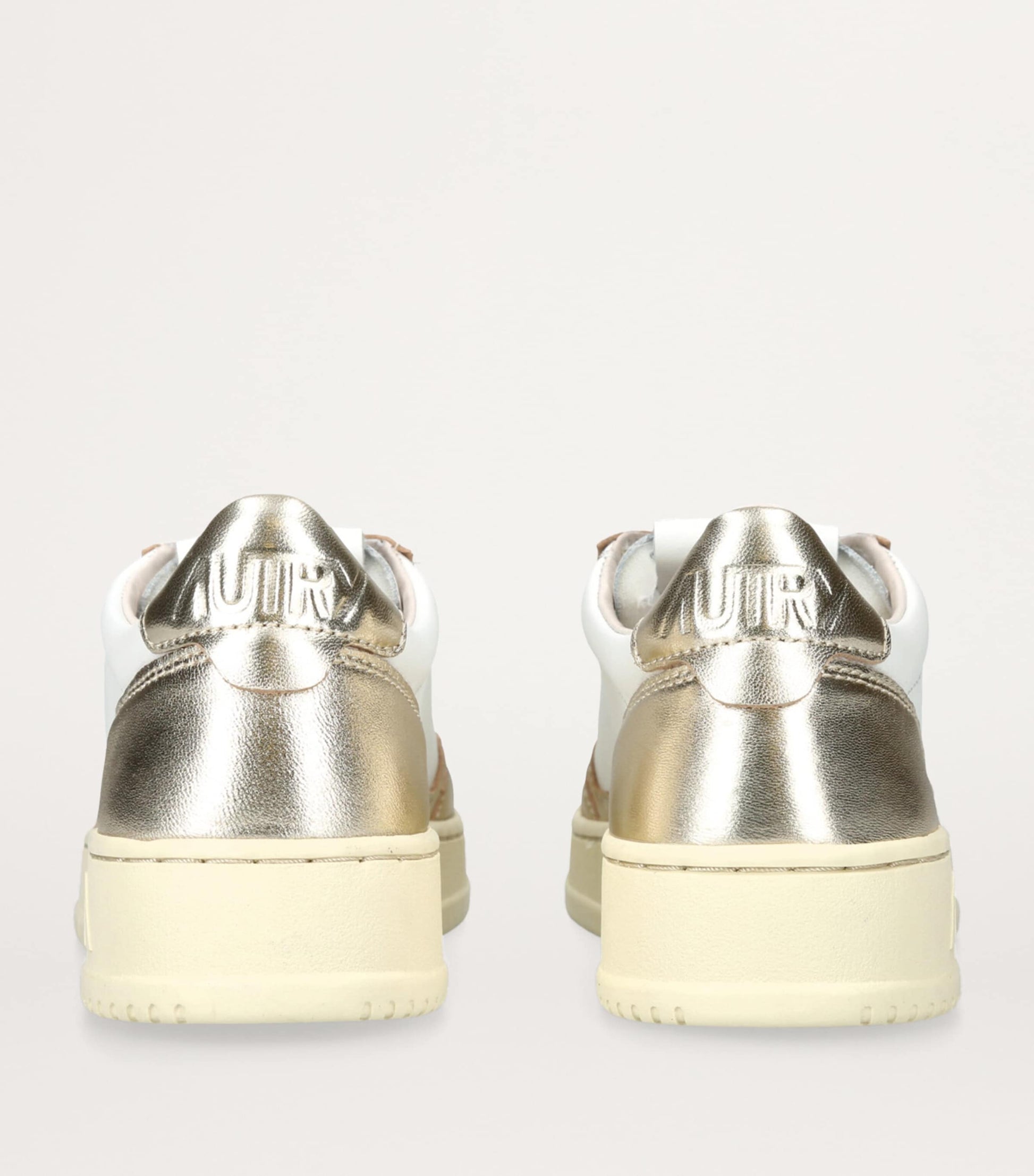 Autry Gold Metallic Leather Medalist Low-Top Sneakers