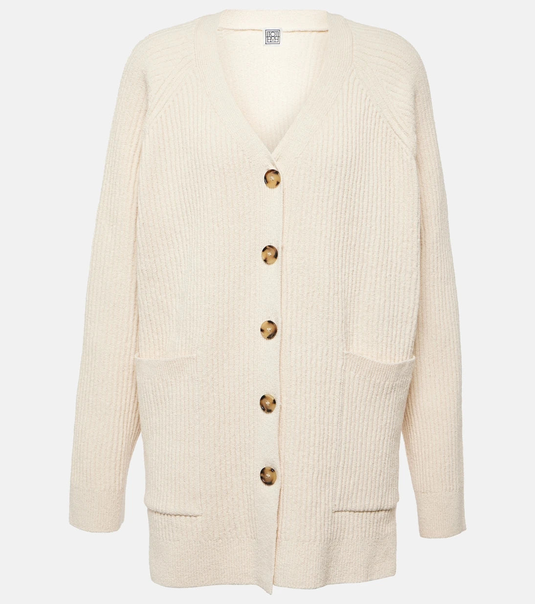 Toteme - Oversized cotton-blend bouclé cardigan